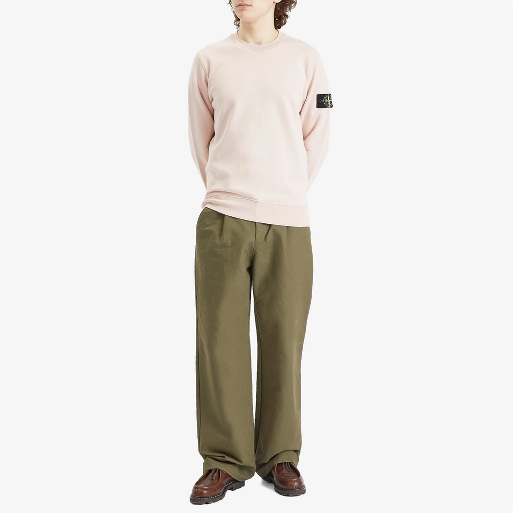 Stone Island Men's Garment Dyed Crew Neck Sweatshirt Antique Rose